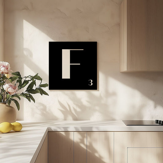 Personlig bokstavstavla – Svart