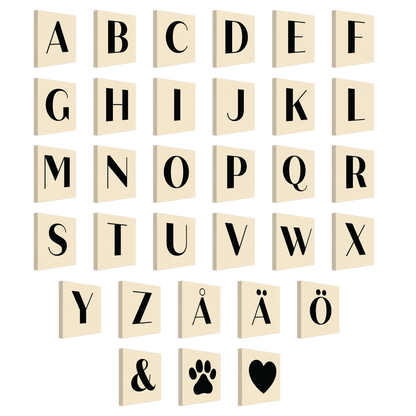 Personlig bokstavstavla – Creme